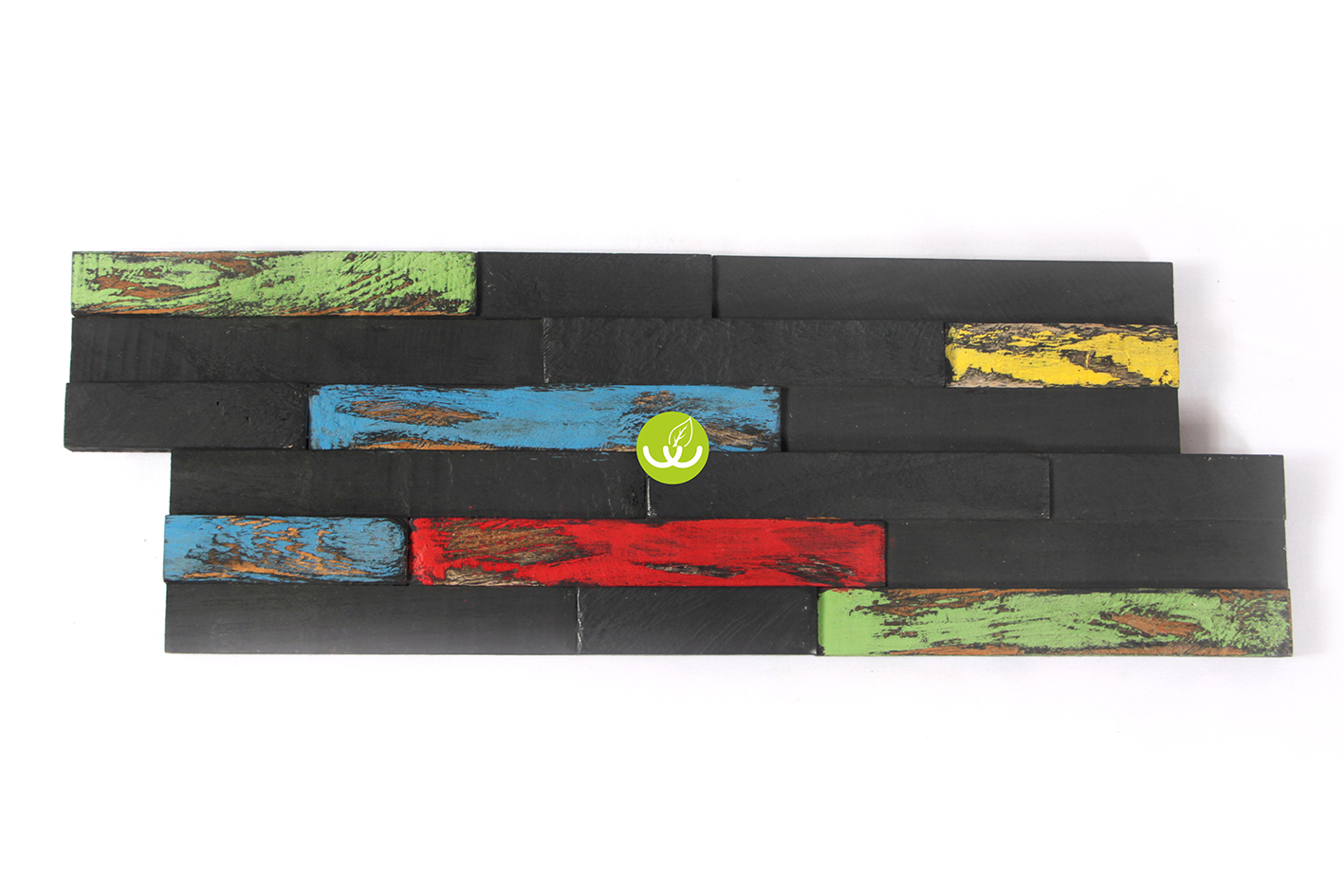 Wall Cladding Square Teak 33 Black Ripple